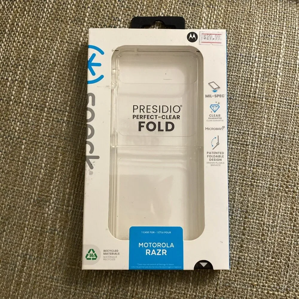 NEW SPECK Presidio Perfect-Clear Fold Case for Motorola RAZR 2024 - Clear